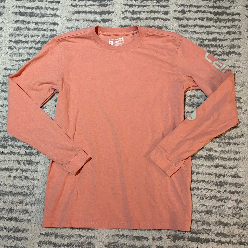 Carhartt loose fit pale orange long sleeve shirt size XS - Picture 1 of 5